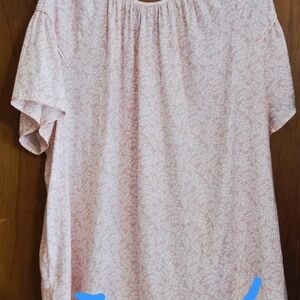 Croft & Barrow Pink Leaf Print Blouse
